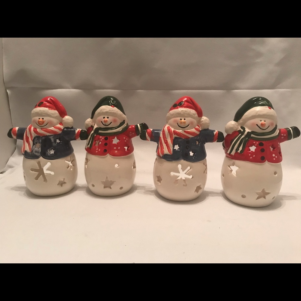 Christmas Snowman tea light holder